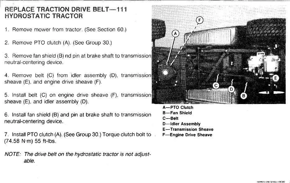 1984 john deere 111h drive belt diagram