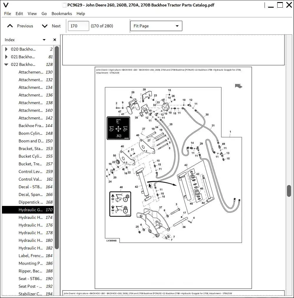 260c parts diagram john deere