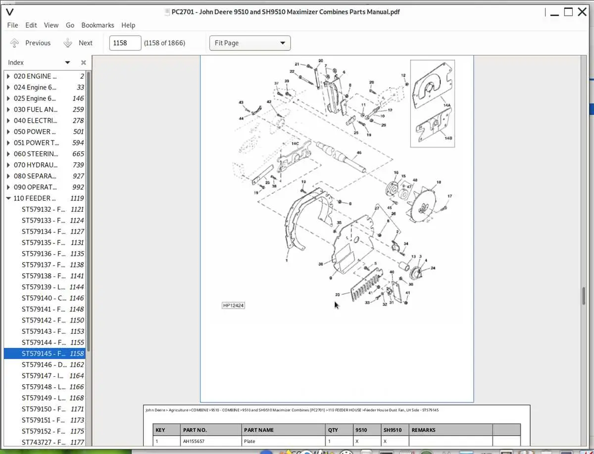 9510 john deere combine grain bin light diagram
