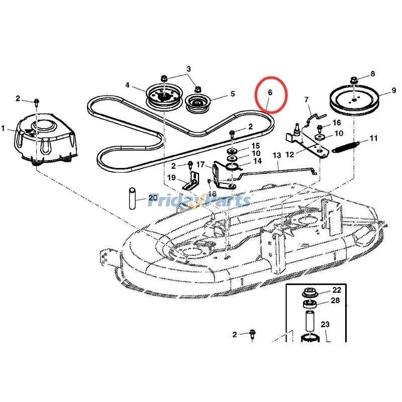 belt diagram john deere d170 54 deck