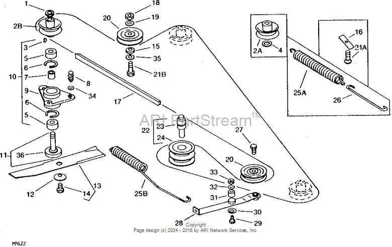 diagram for a lx280 john deere deck inch cut