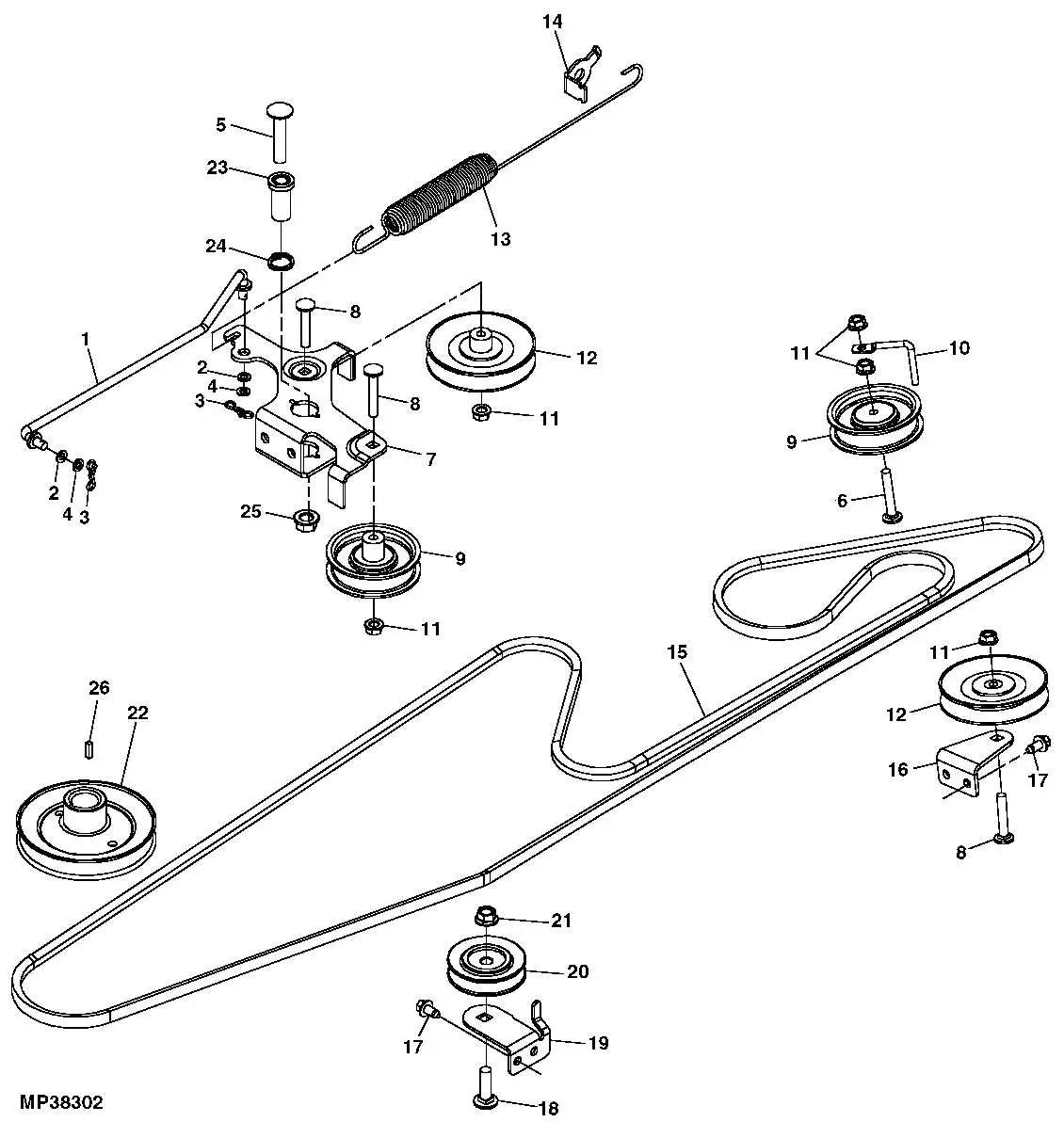 drive belt diagram on john deere l110