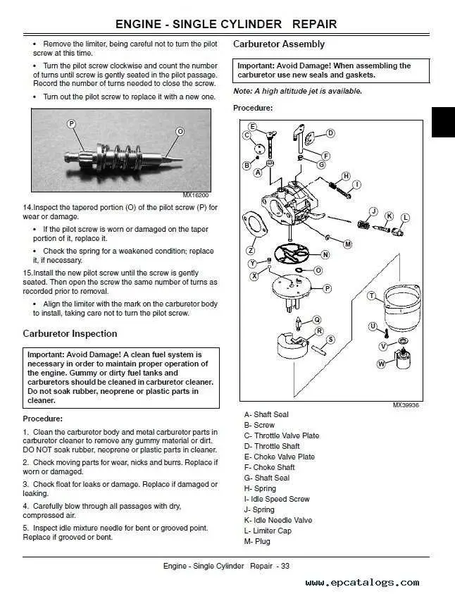 john deer d130 carbureator diagram