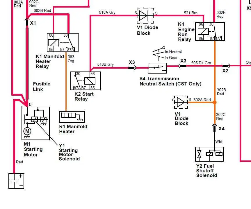 john deere 1026r cranking and starting circuit diagram