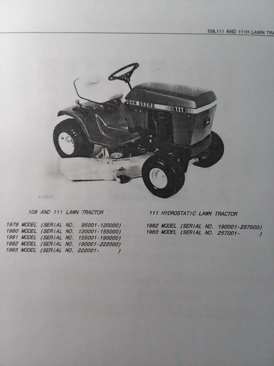 john deere 111 lawn tractor wiring diagram