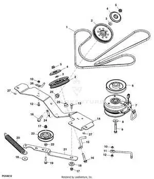 john deere 111pto pulley diagram