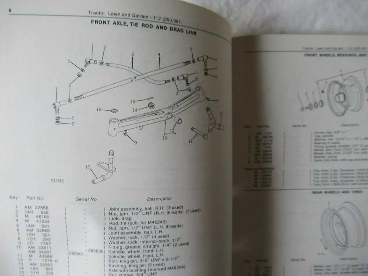 john deere 112 parts diagram