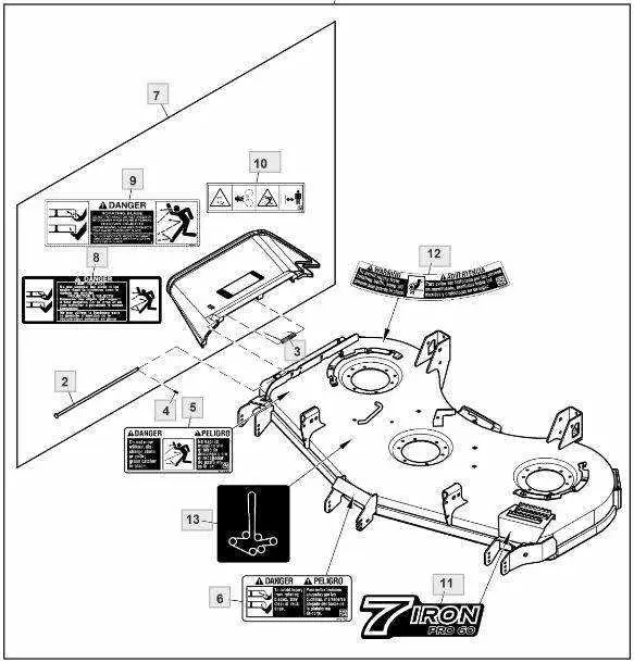 john deere 180 deck parts diagram