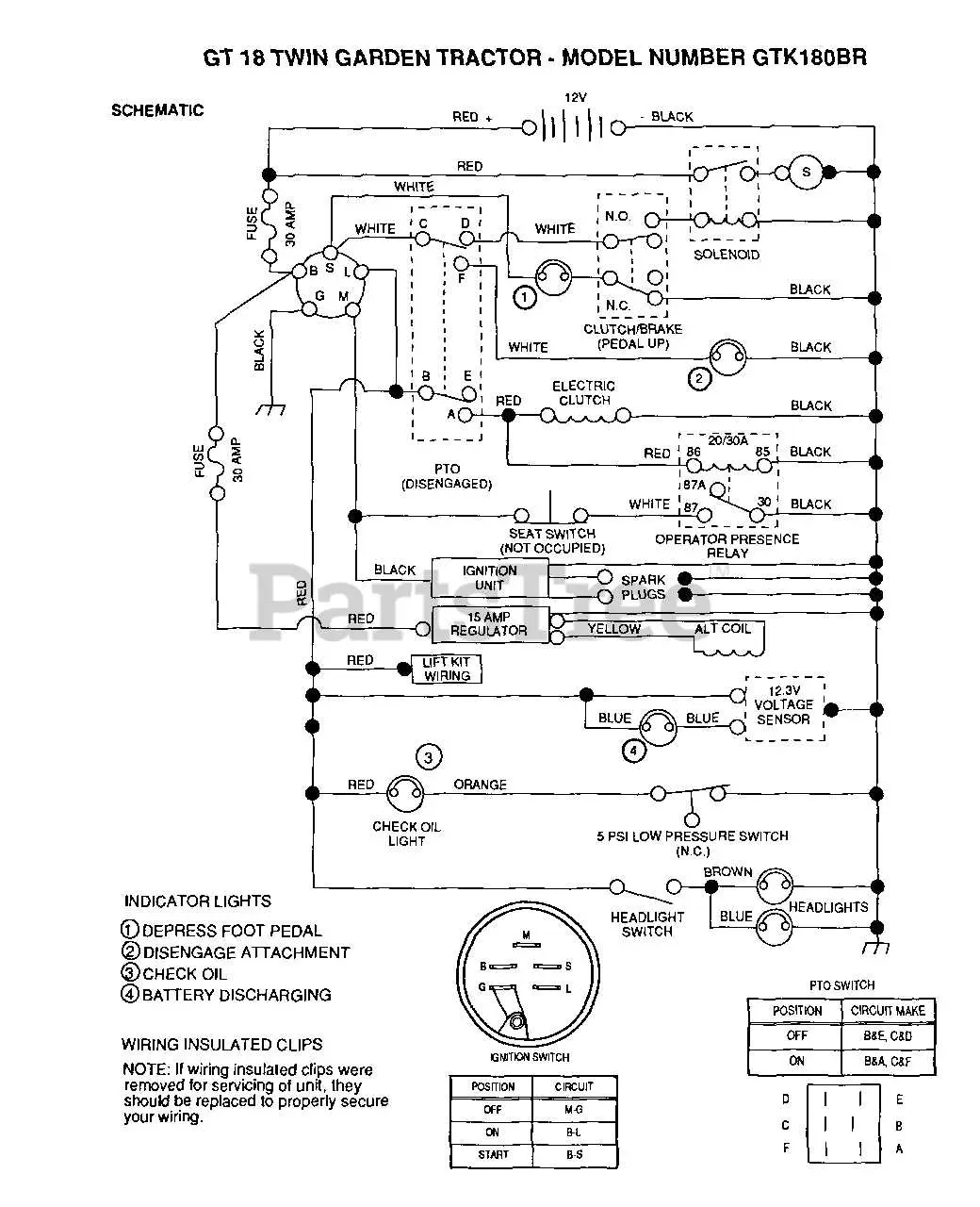 Esquema de cableado tractor John Deere 180