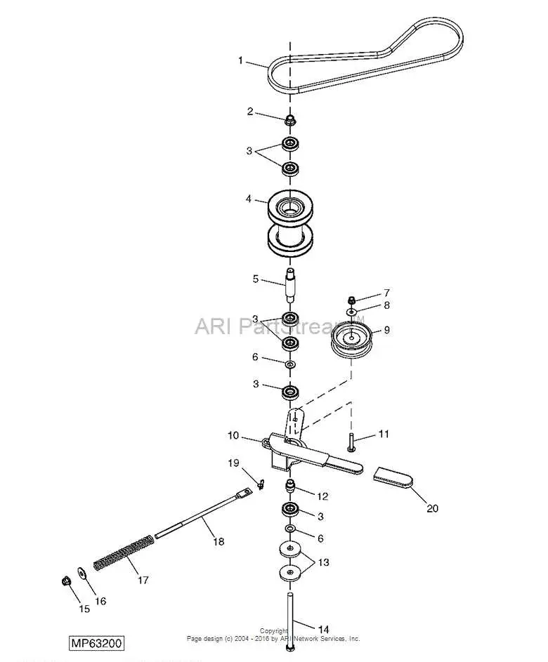 john deere 185 hydro deck belt diagram