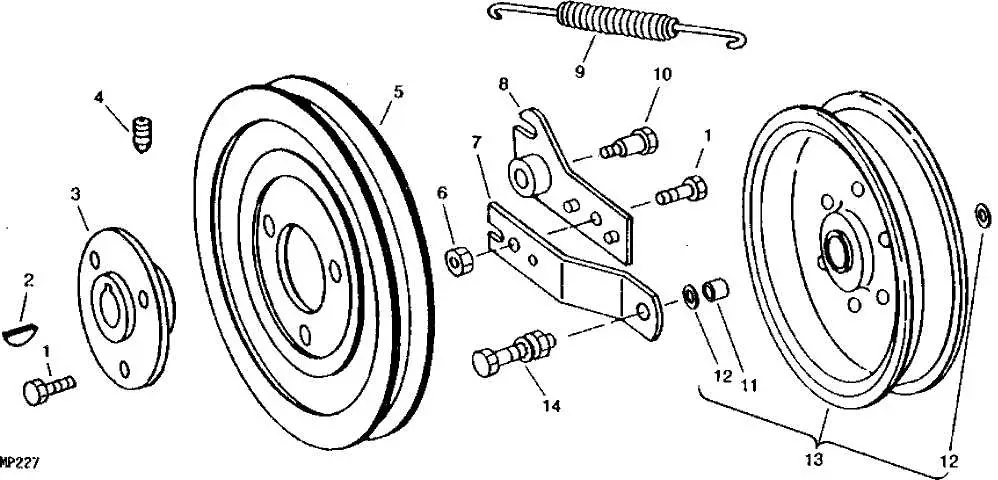 john deere 212 mower belt diagram