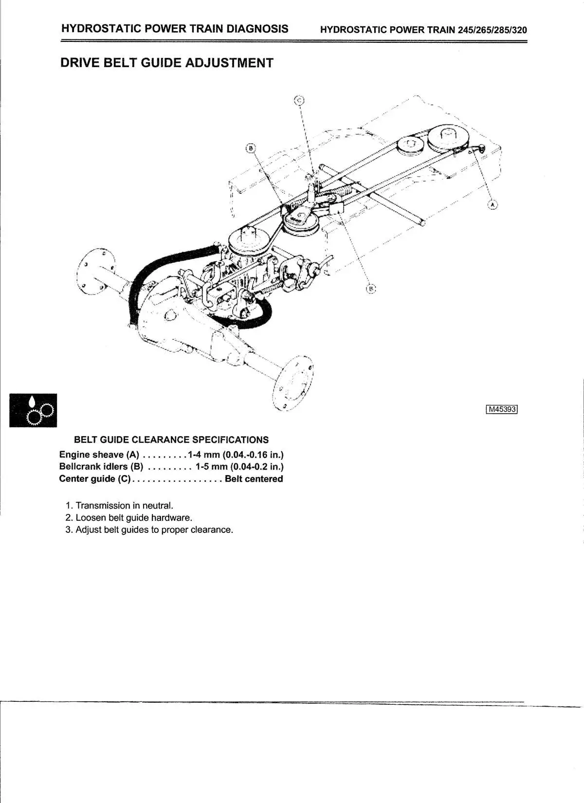 john deere 245 lawn tractor belt diagram