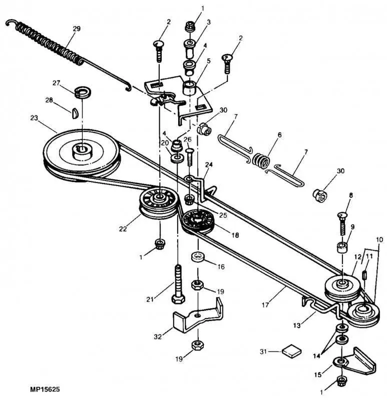 john deere 265 deck diagram
