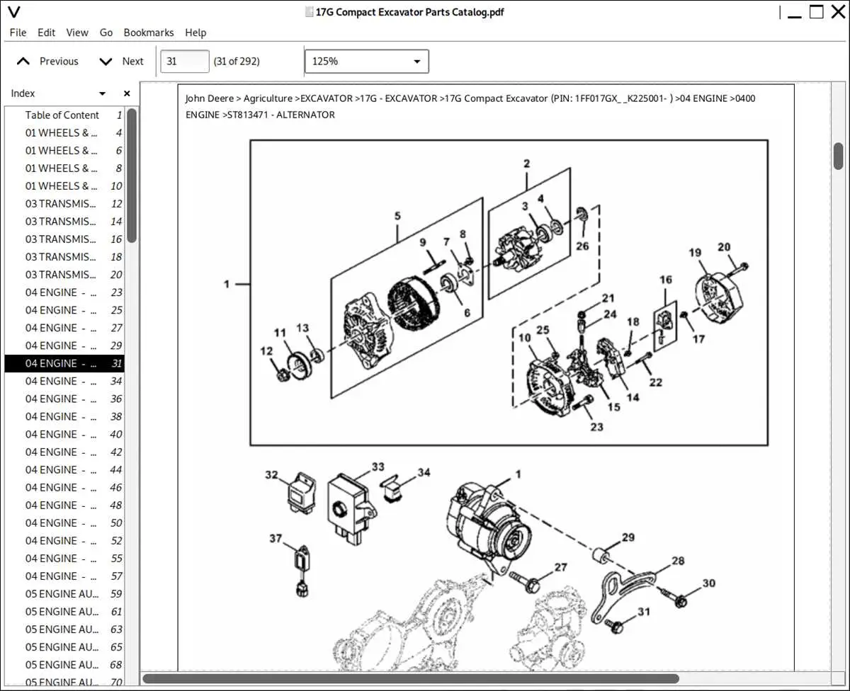 john deere 272 parts diagram