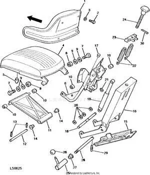 john deere 3020 tractor seat diagram