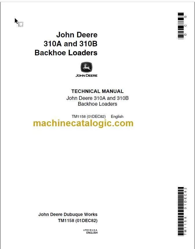 john deere 310 b backhoe parts diagram
