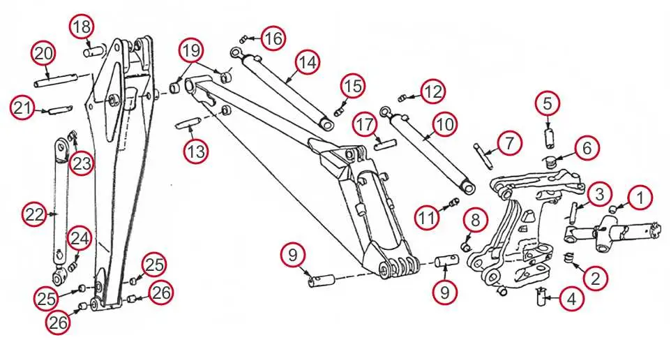 john deere 310 backhoe parts diagram dipper cylinder