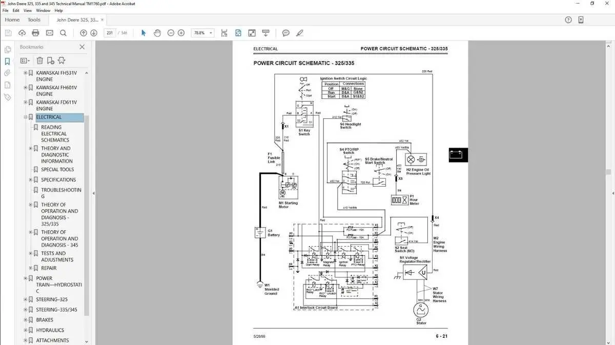 john deere 325 mower switch diagram