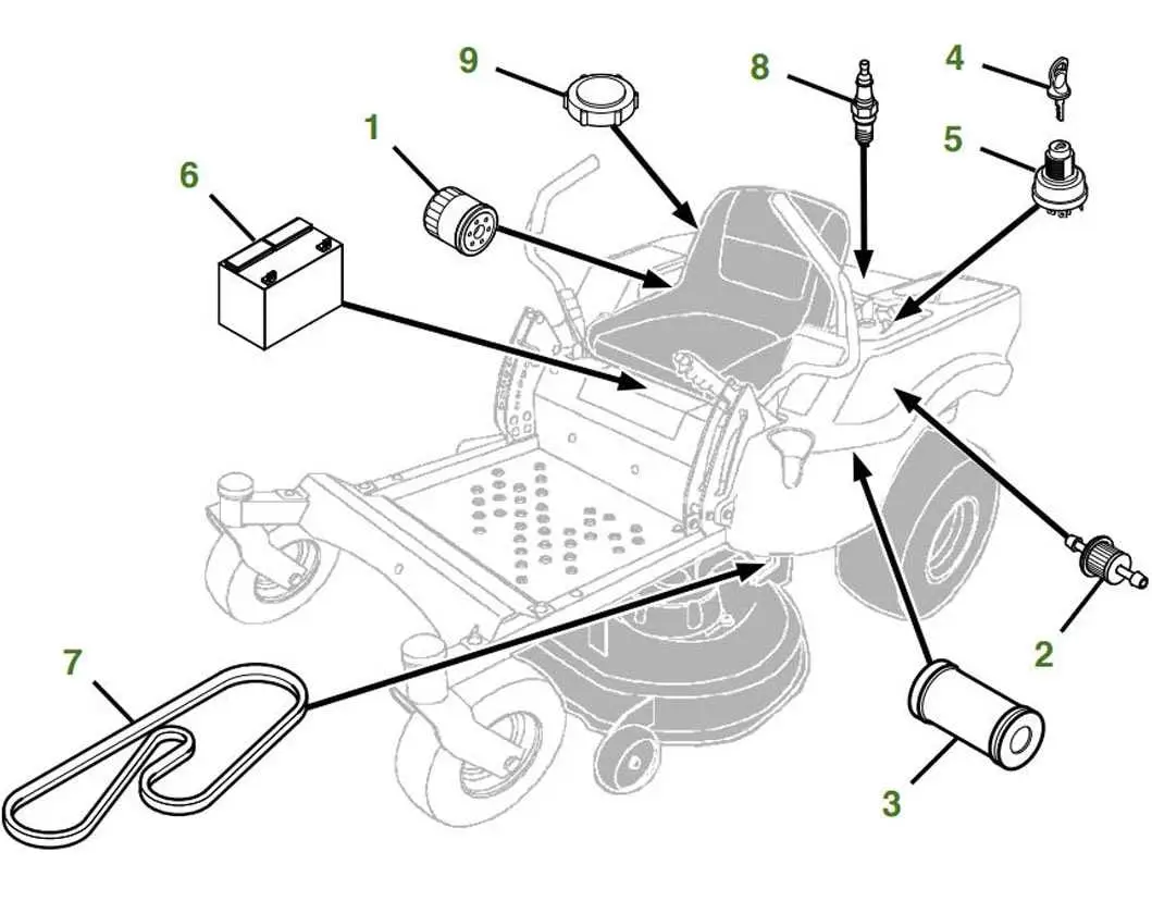 john deere 335 mower deck belt diagram