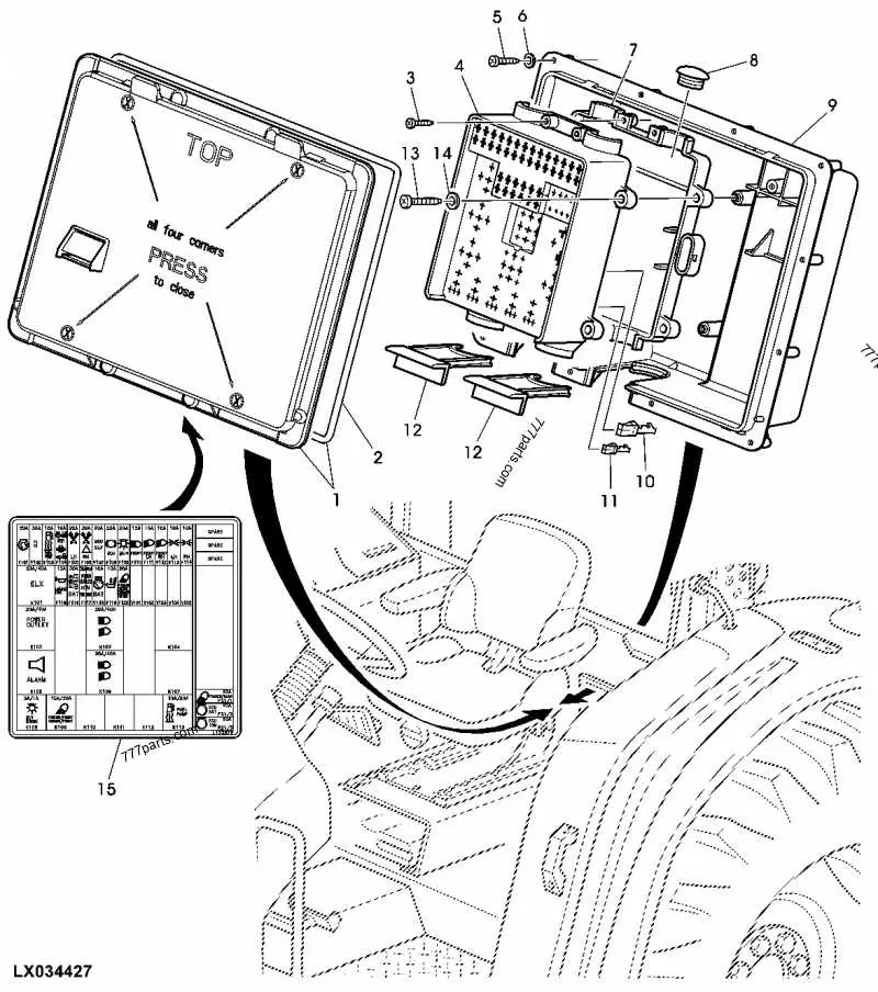 john deere 3400 telehandler fuse box diagram