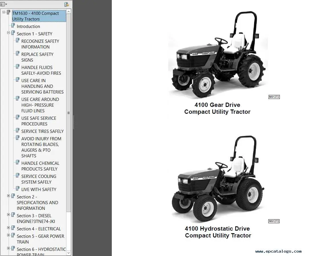 john deere 4100 parts diagram