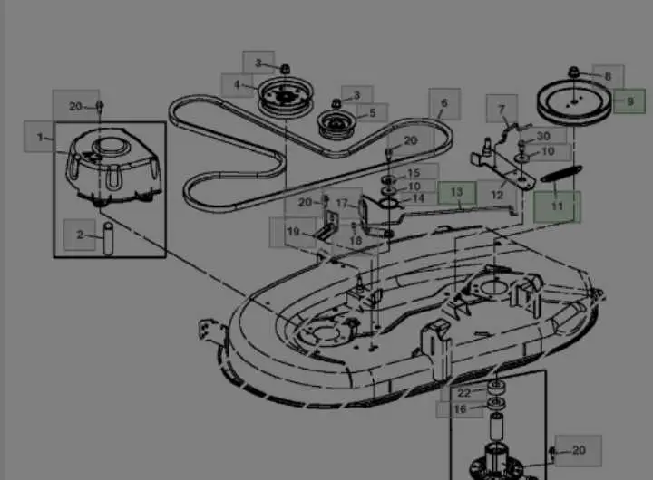 john deere 42 deck parts diagram