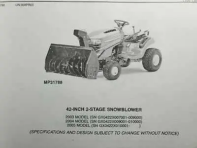 john deere 42 snowblower parts diagram