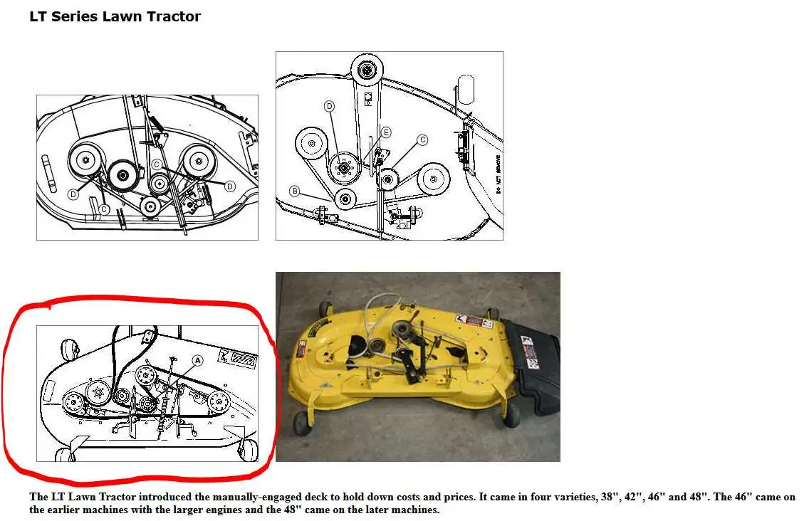 john deere 425 pulley diagram