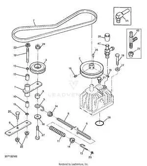 john deere 425 pully diagram