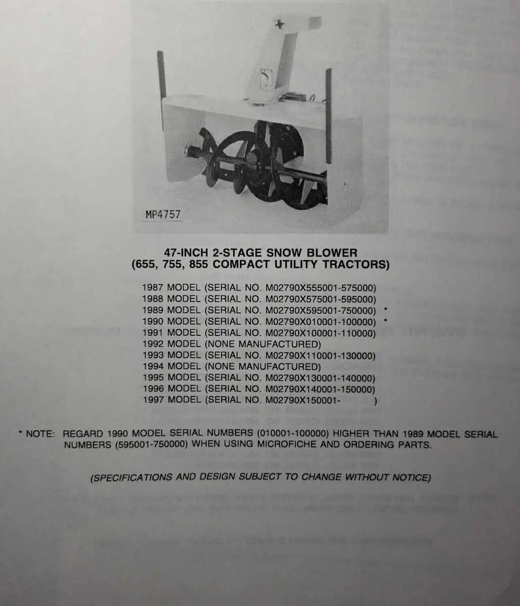 john deere 425 snow blower parts diagram