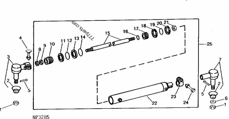 john deere 445 steering cylinder diagram