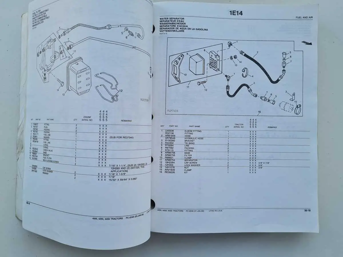 john deere 4455 parts diagram