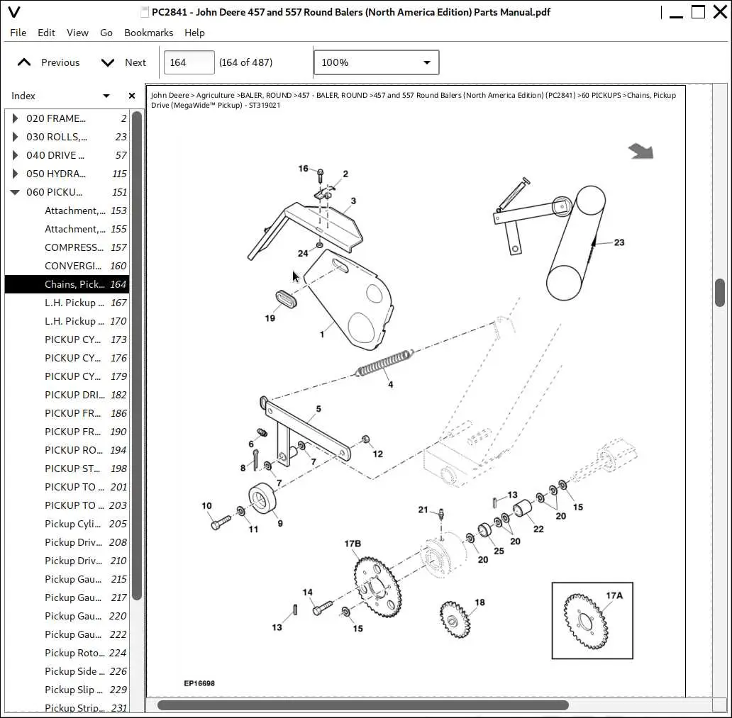 john deere 457 baler belt diagram