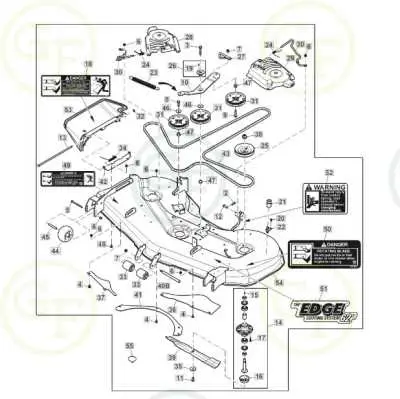 john deere 46 mower deck parts diagram