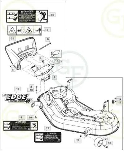 john deere 48 edge mower deck parts diagram
