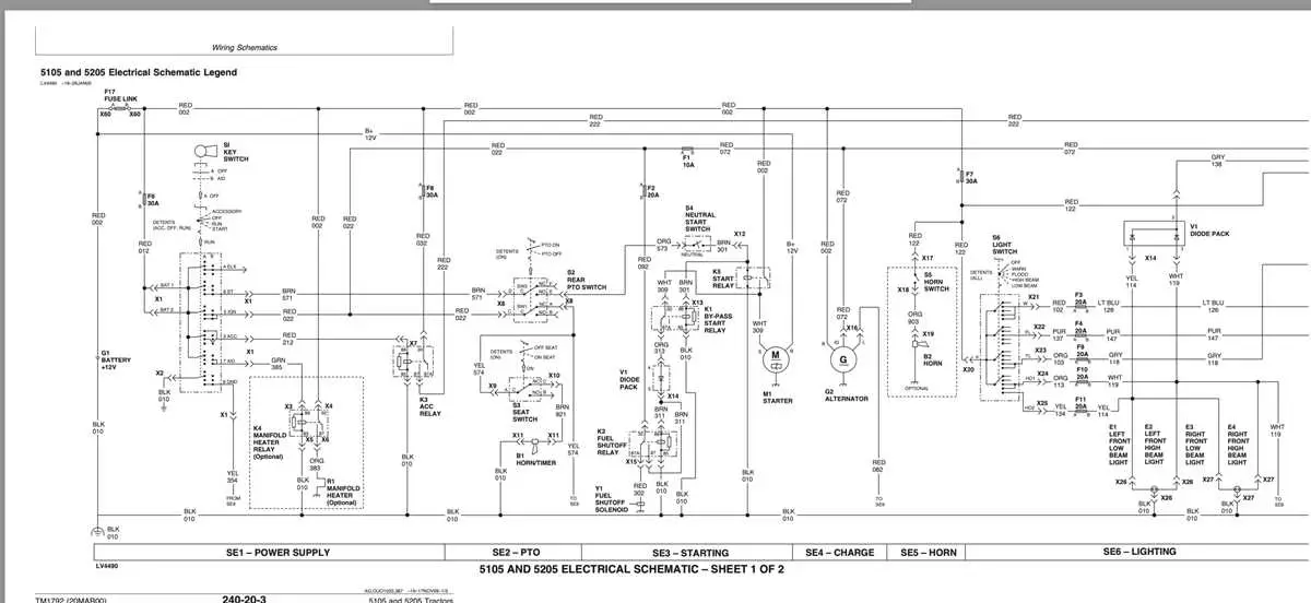john deere 5105 fuse box diagram