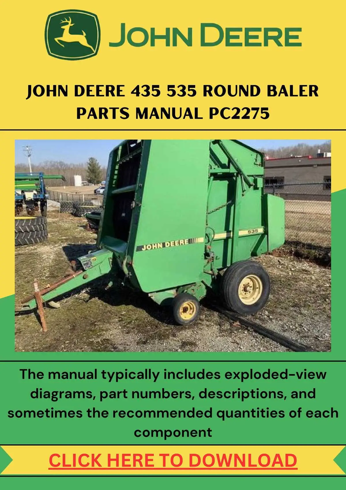 john deere 535 baler roller diagram