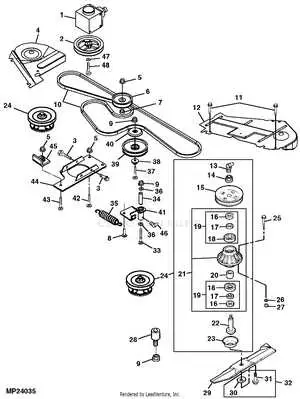 john deere 54 inch mower deck diagram