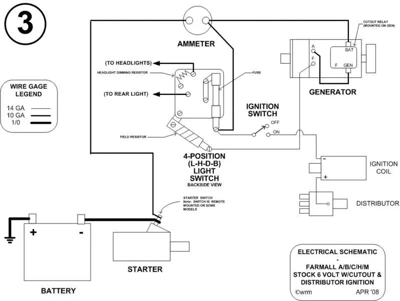 john deere 6 volt wiring diagram