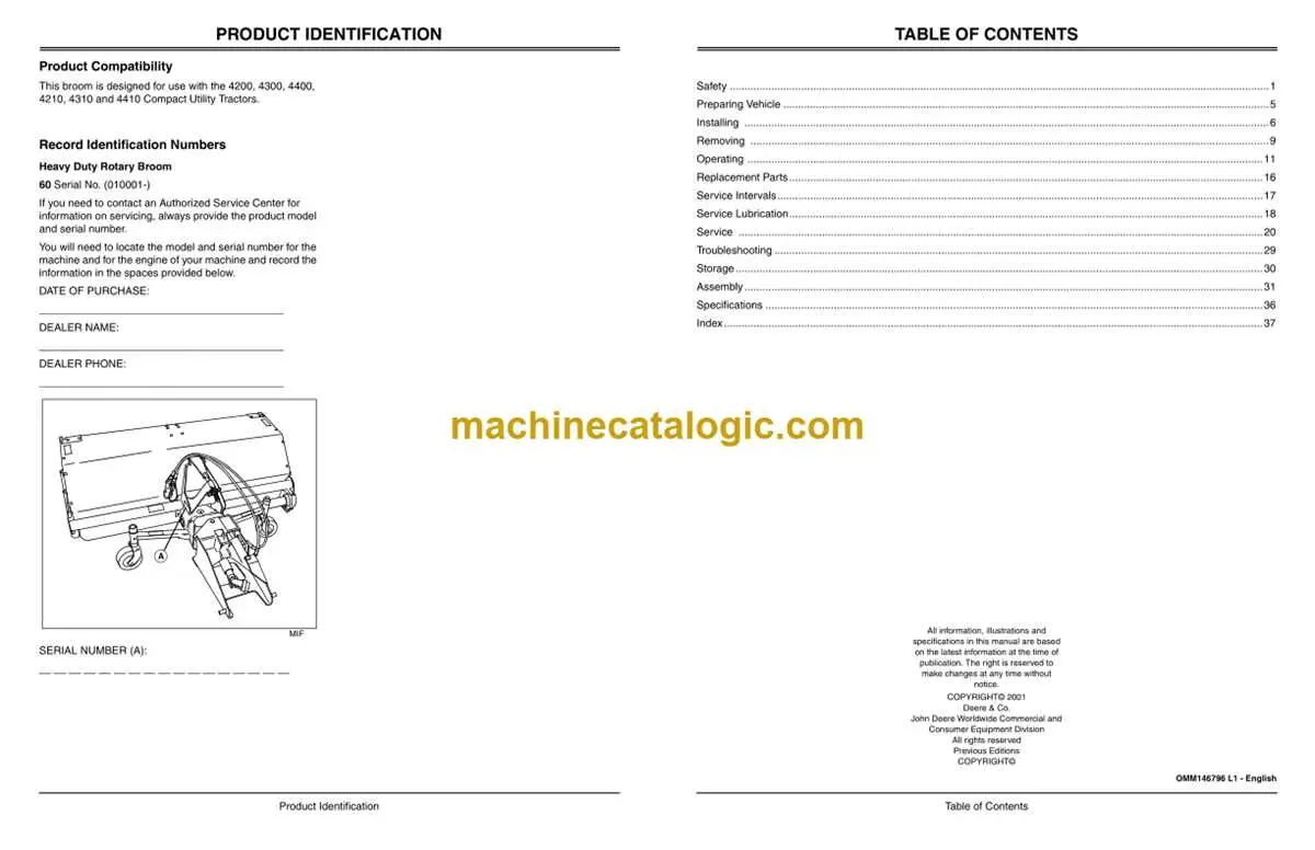 john deere 60 broom parts diagram