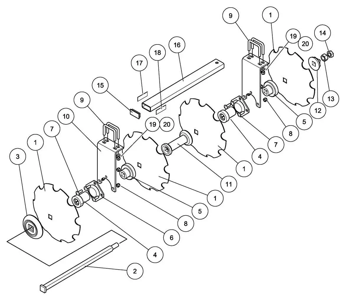 john deere 630 disk patts diagram