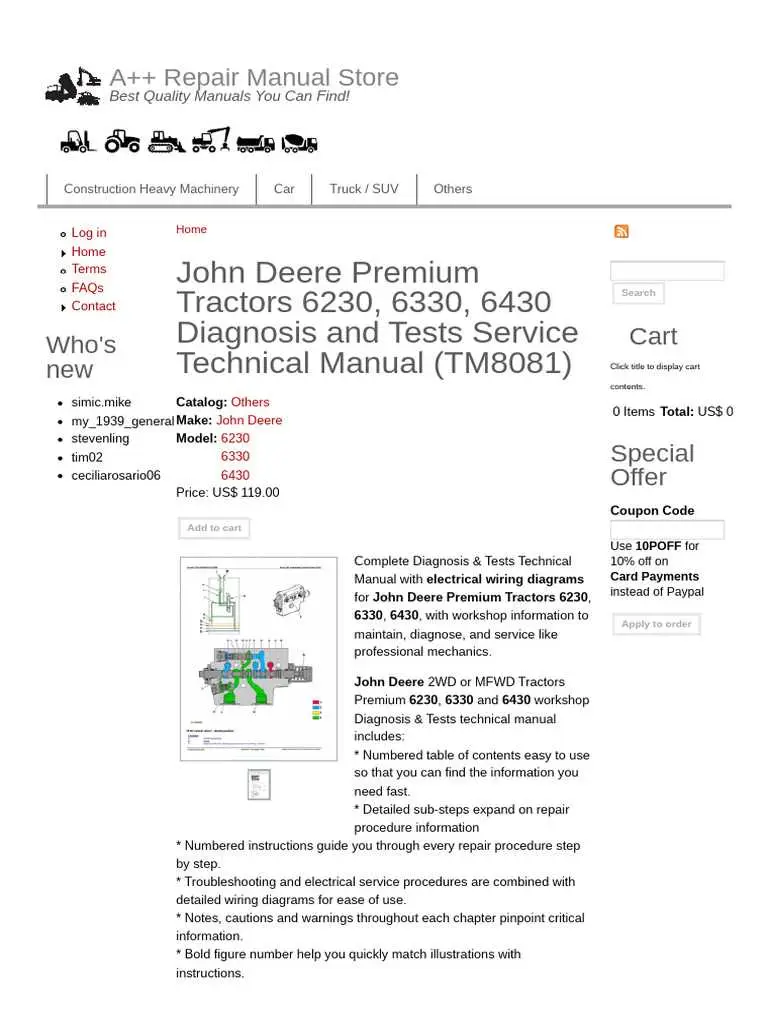 john deere 6430 parts diagram