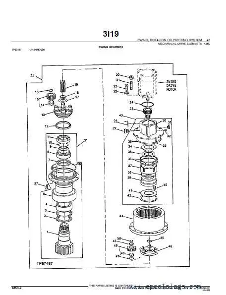john deere 690b excavator parts diagram