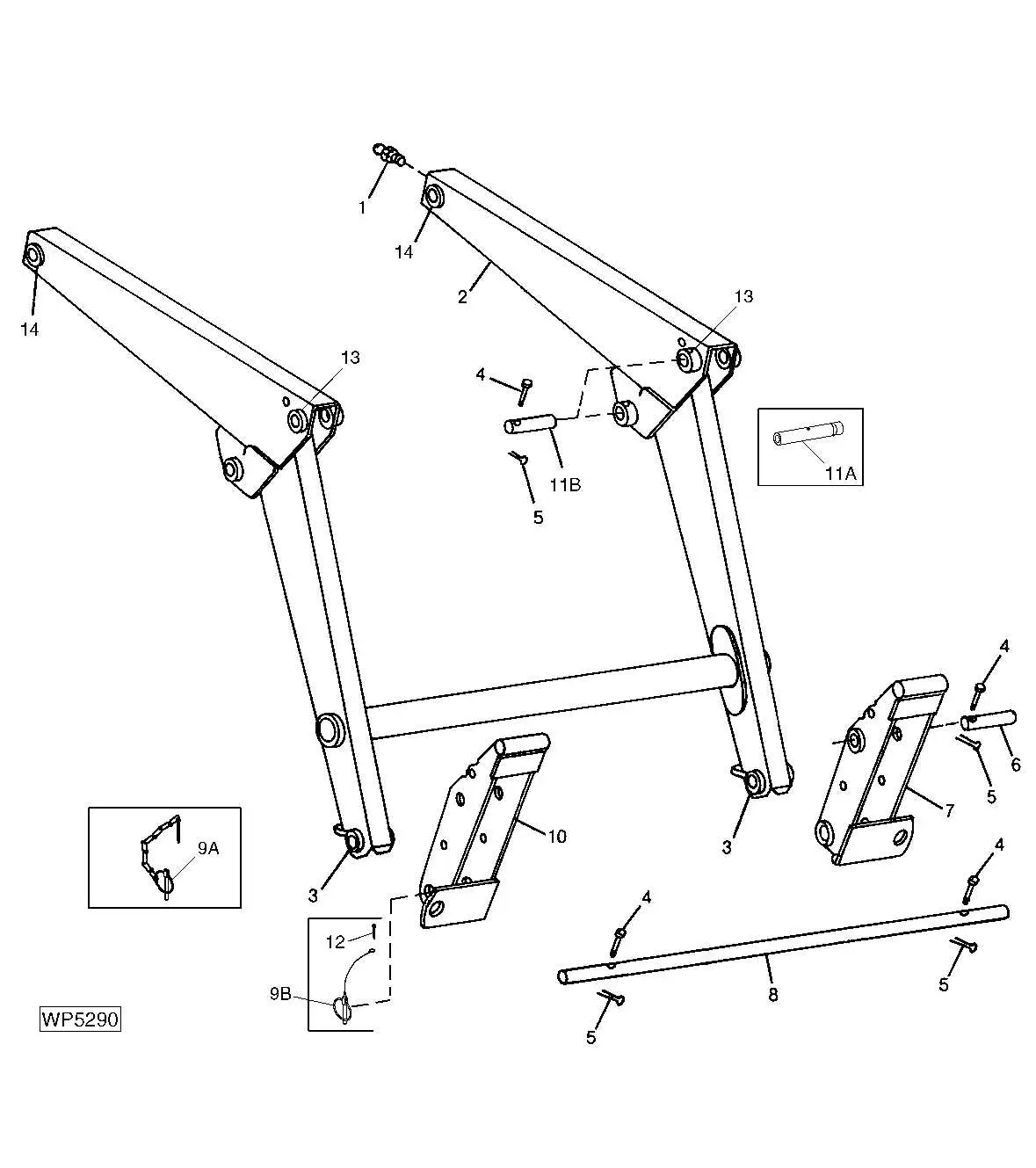 john deere 70a loader parts diagram