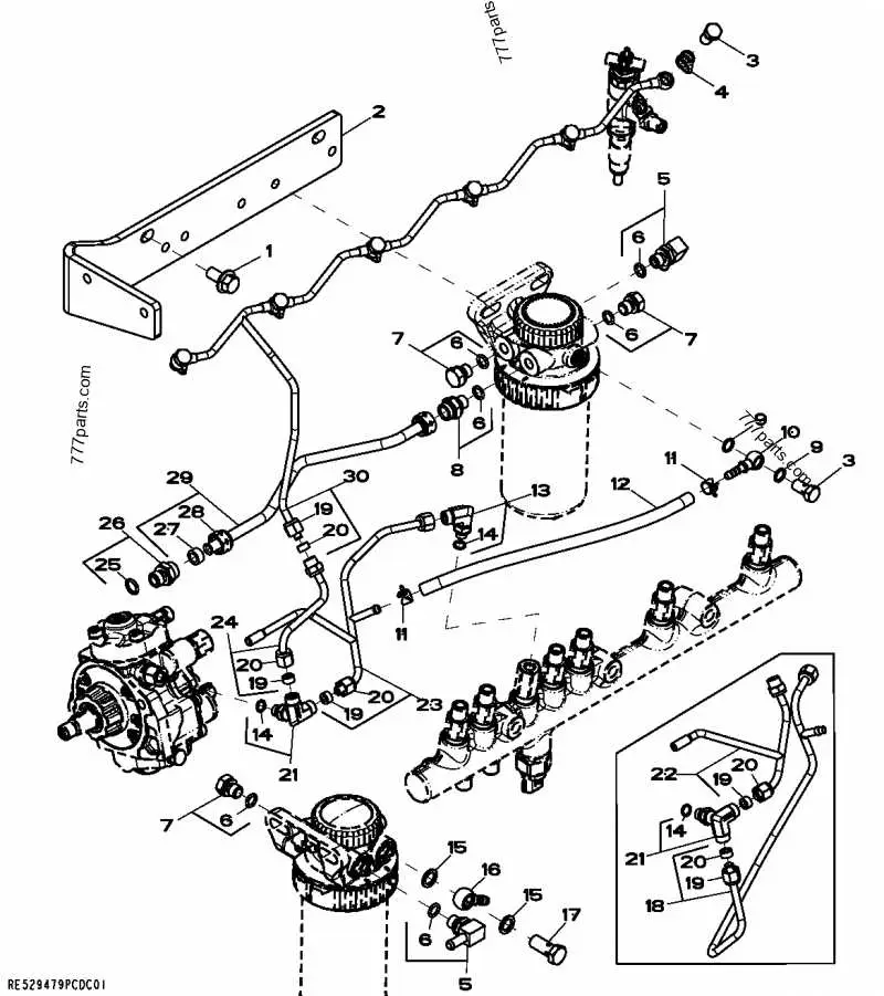 john deere 7430 premium turbo motor diagram