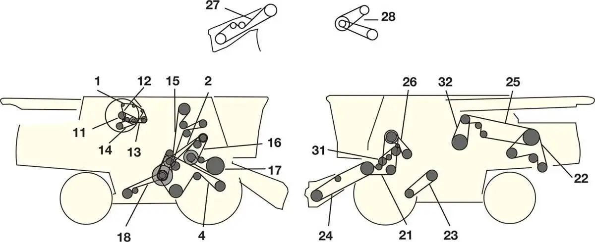 john deere 9600 combine belt diagram