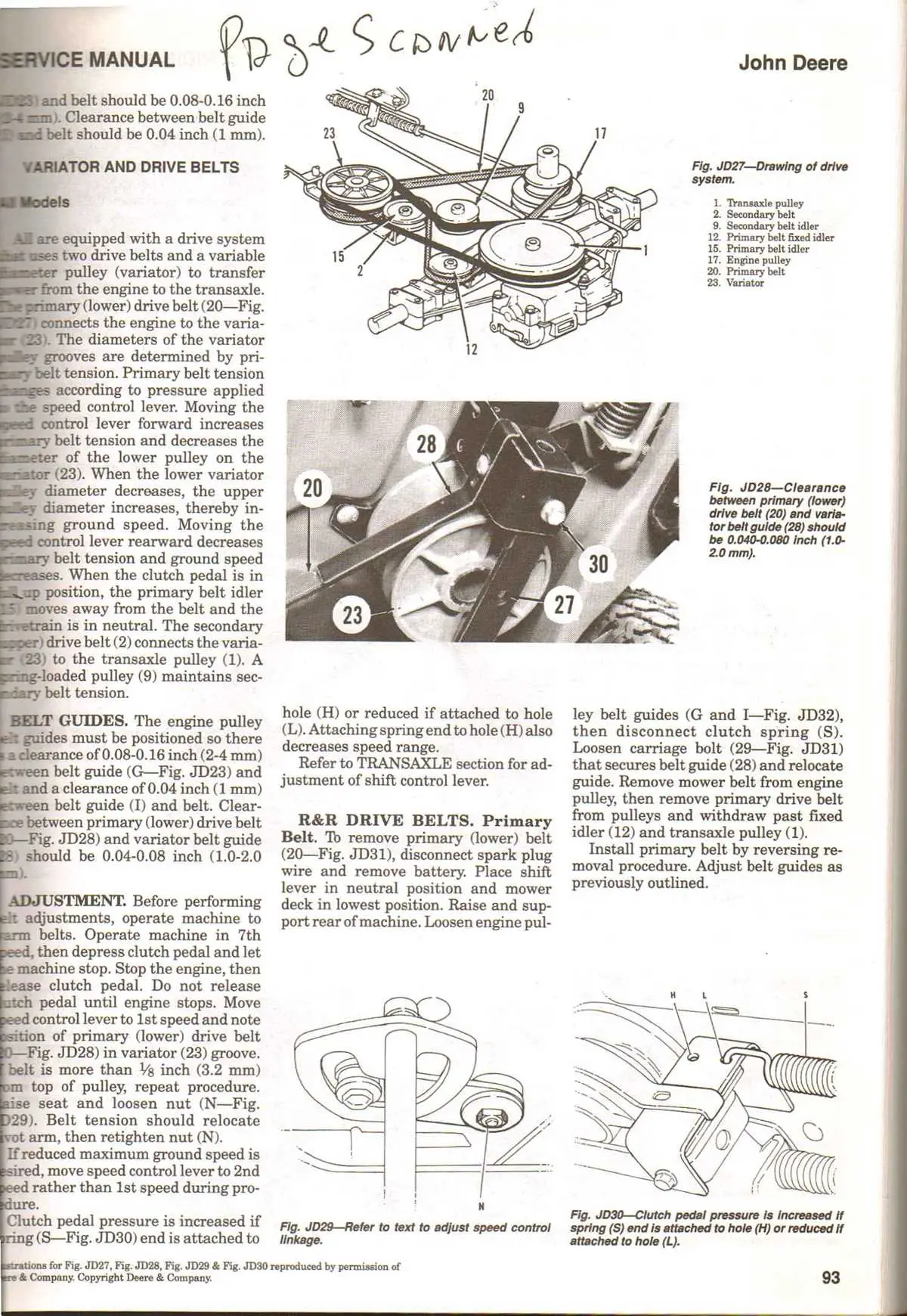 john deere deck blade belt diagram