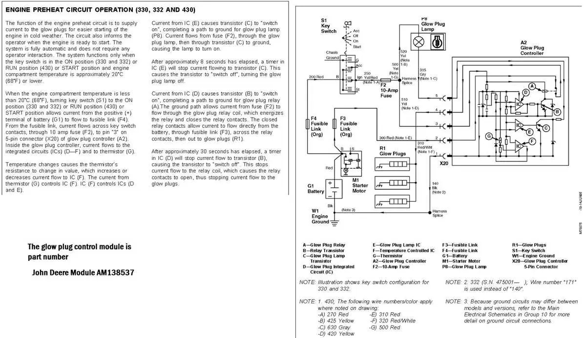 john deere glow plug wiring diagram