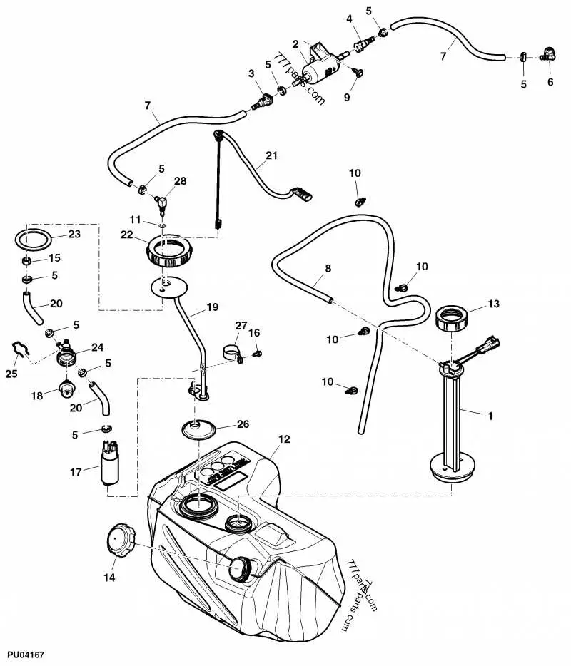 john deere hpx fuel line diagram
