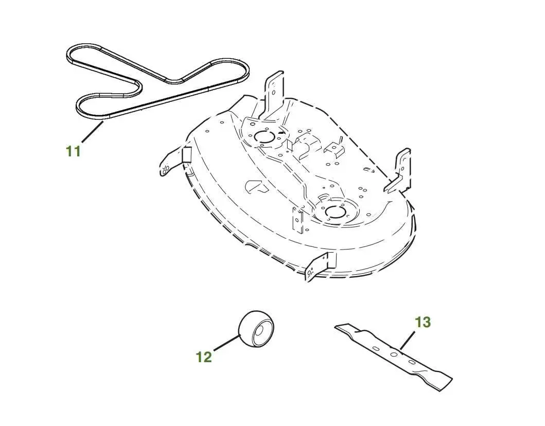 john deere l108 42 inch mower deck parts diagram